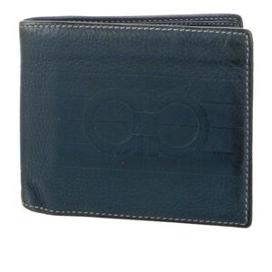 Salvatore Ferragamo Men's Blue Leather Wallet
